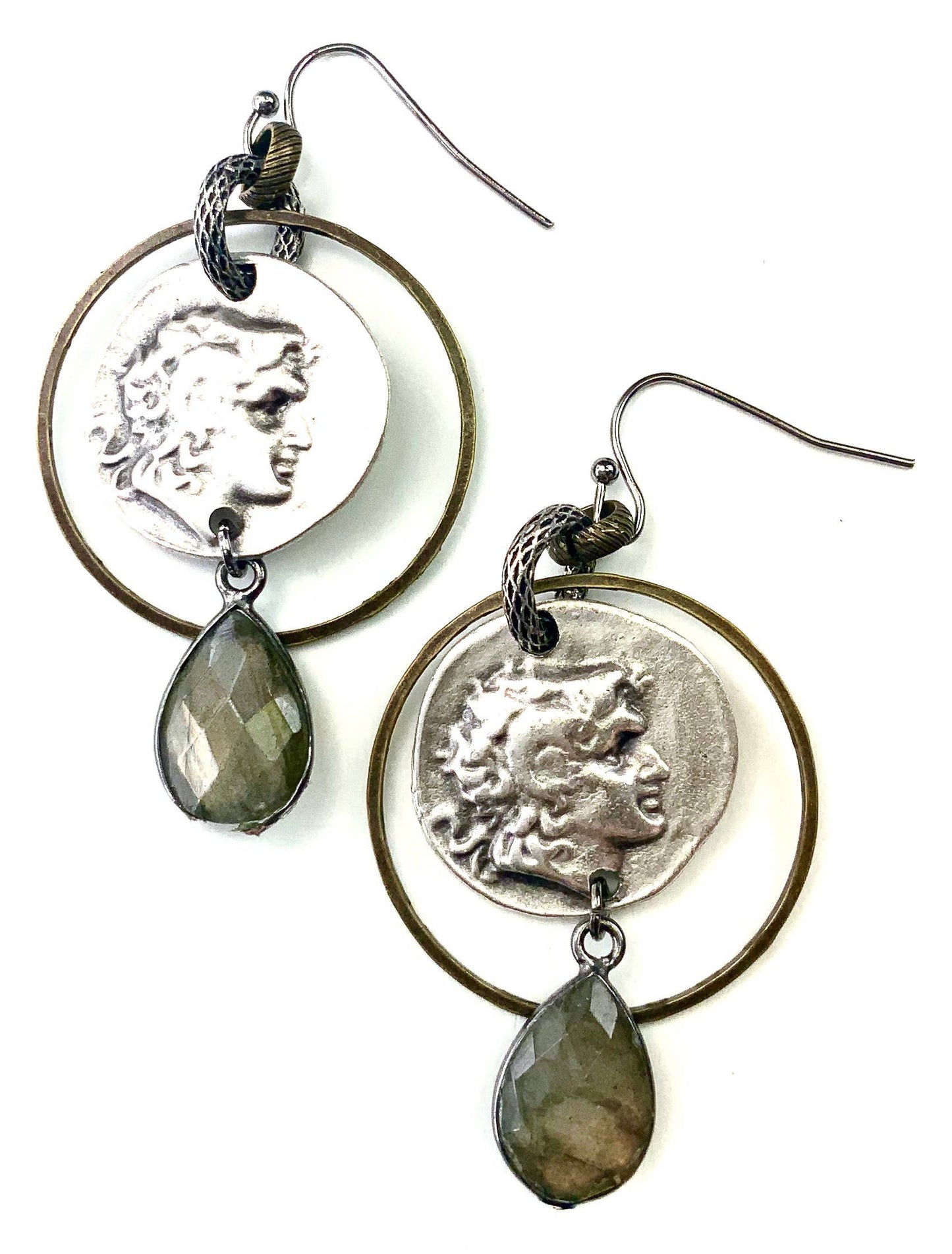 ER-Ring, Coin & Dangle on Wire Dangle Earrings