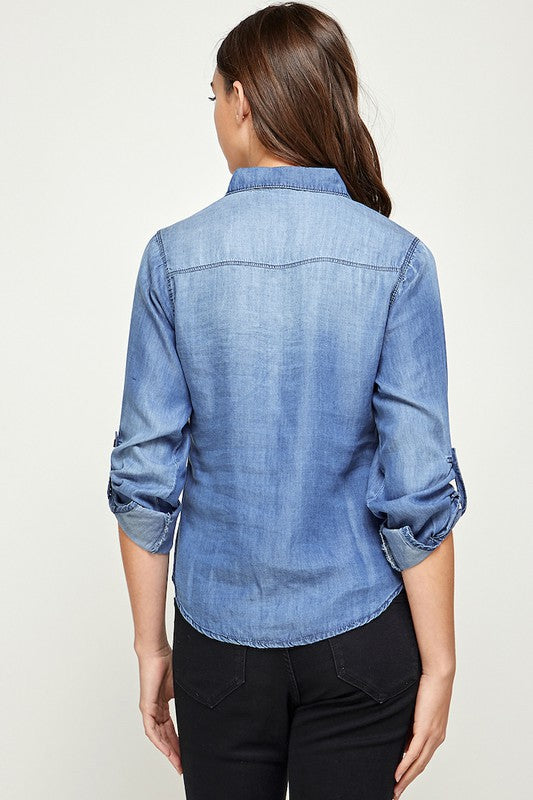 Denim button up