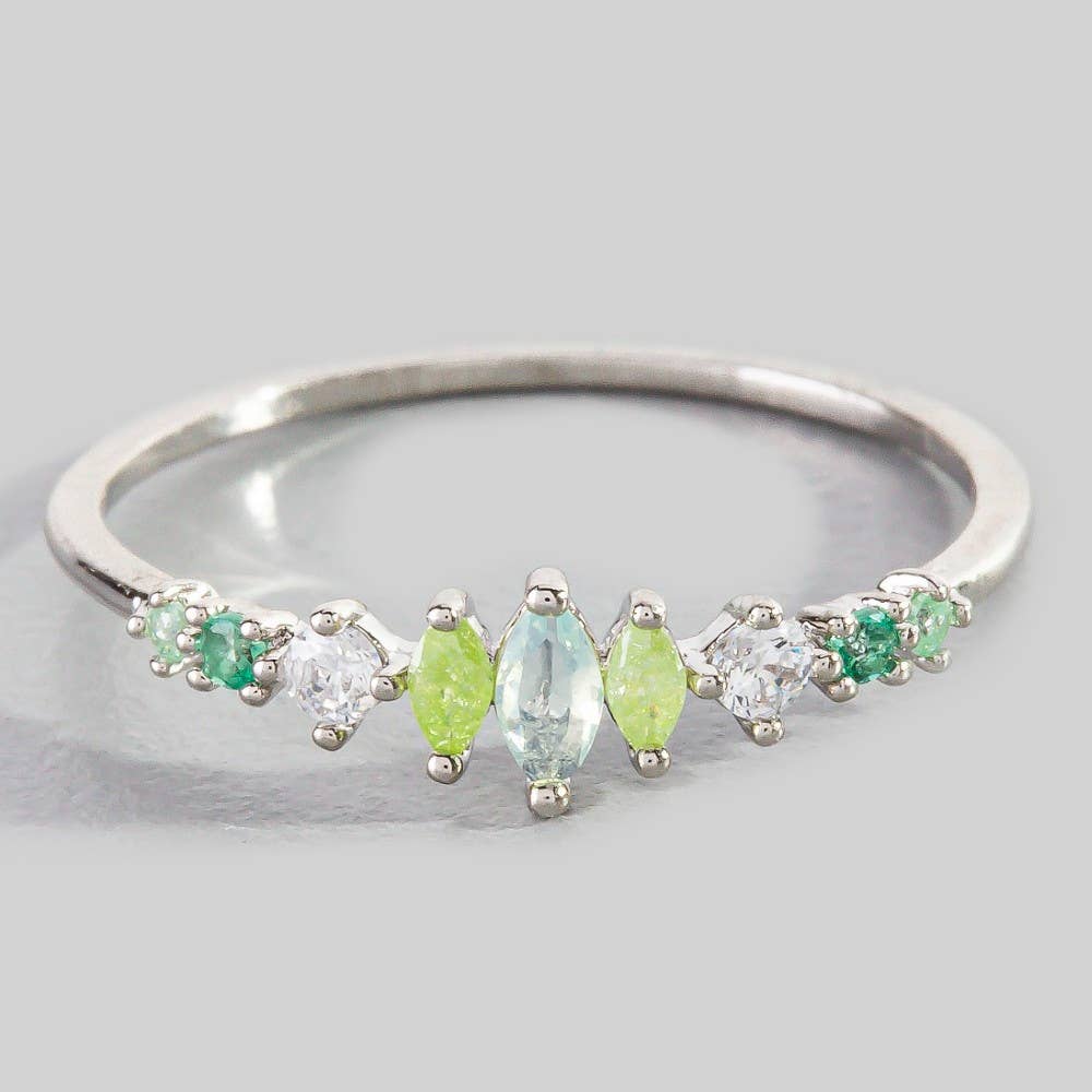 Gold Dipped Cz Rhinestone Ring: G