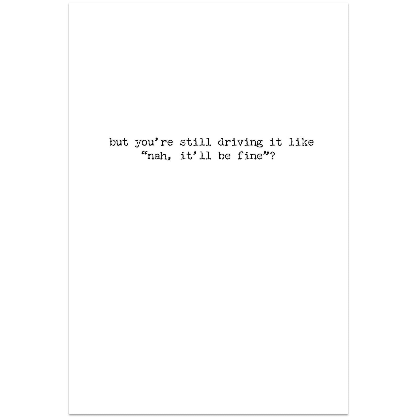Check Engine Light Greeting Card