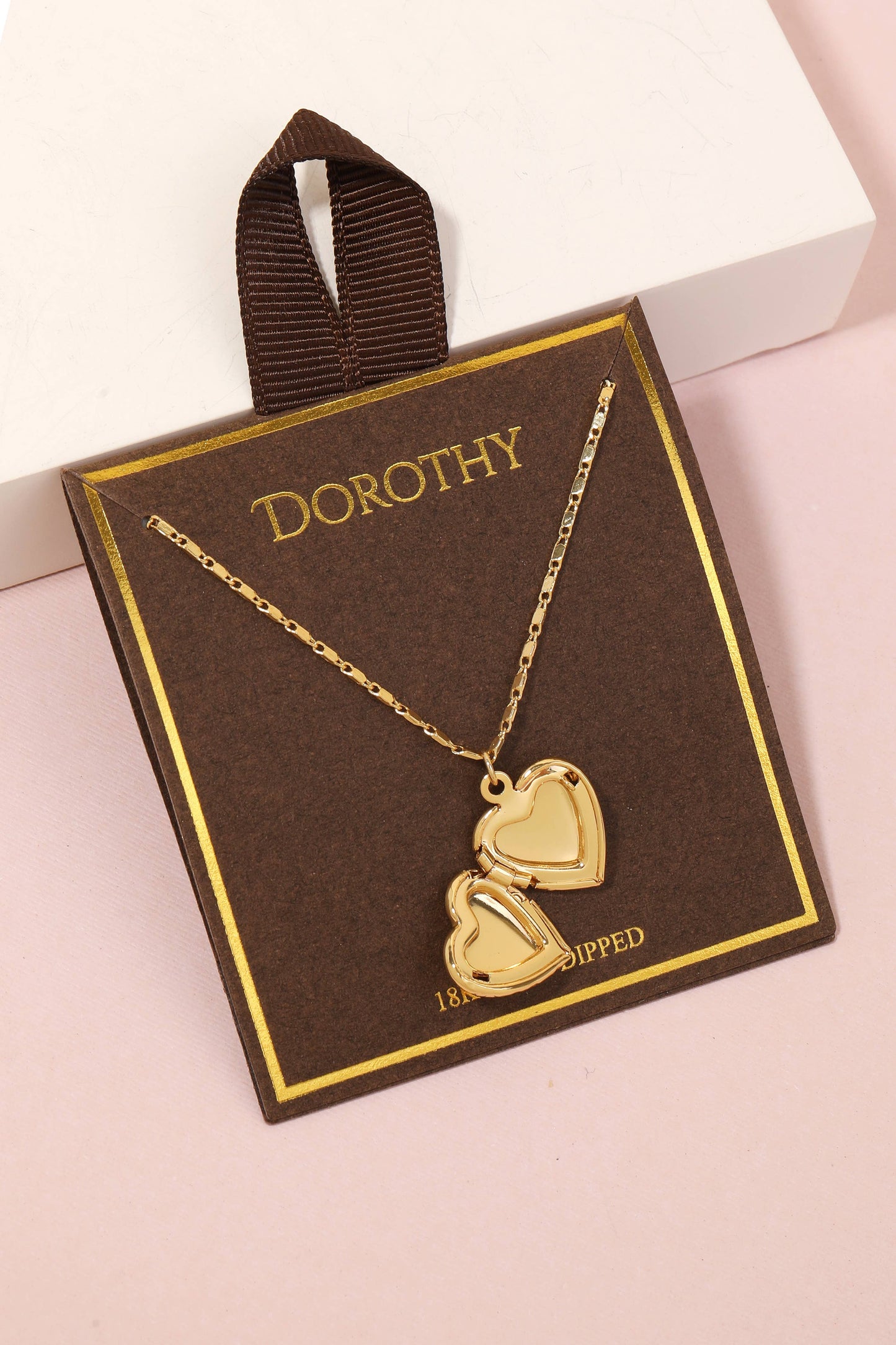 Gold Dipped Locket Heart Pendant Necklace: G