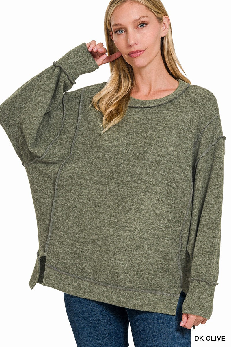 Brushed Melange Hacci Oversized Sweater