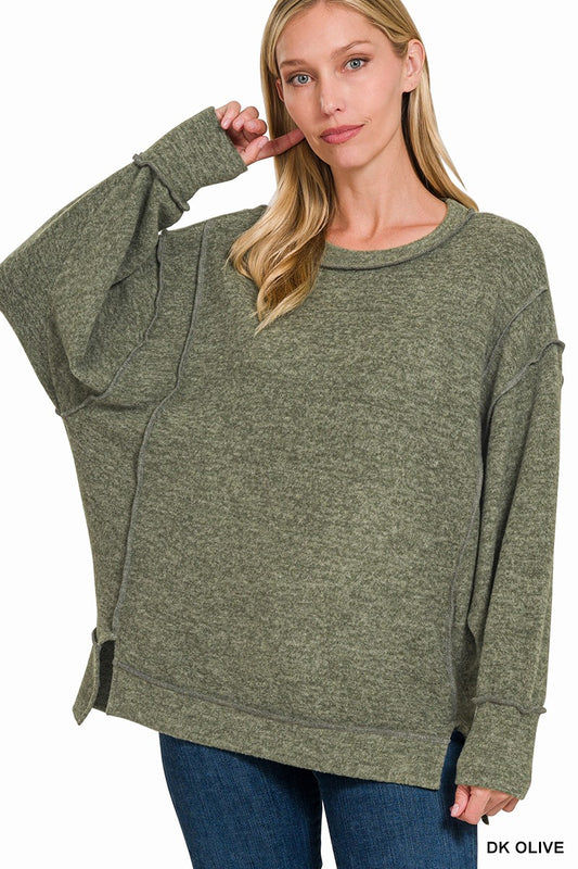 Brushed Melange Hacci Oversized Sweater