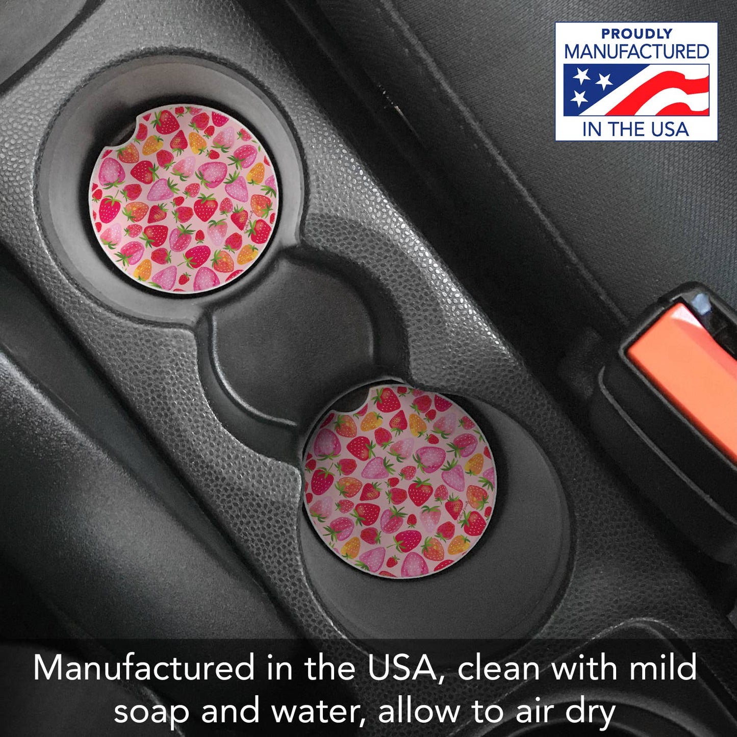 "Berry Sweet" Absorbent Stone Car Coaster 1pk