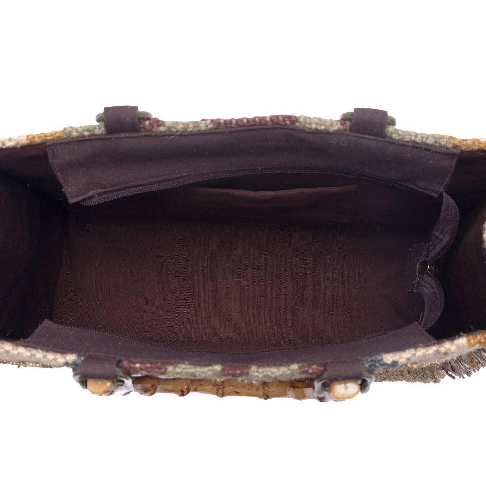Desert Loom Jute Tote Bag in Olive Amber: Olive Amber