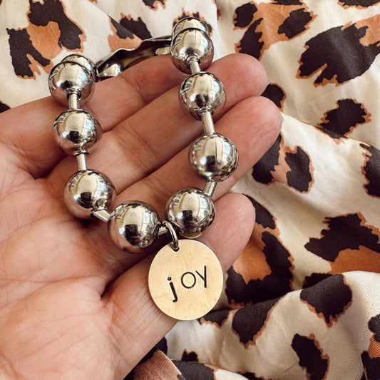 Hand Stamped JOY Bracelet: 7