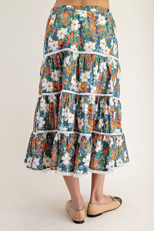 Floral lace skirt