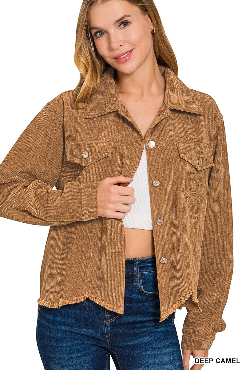 Distressed Corduroy Jacket