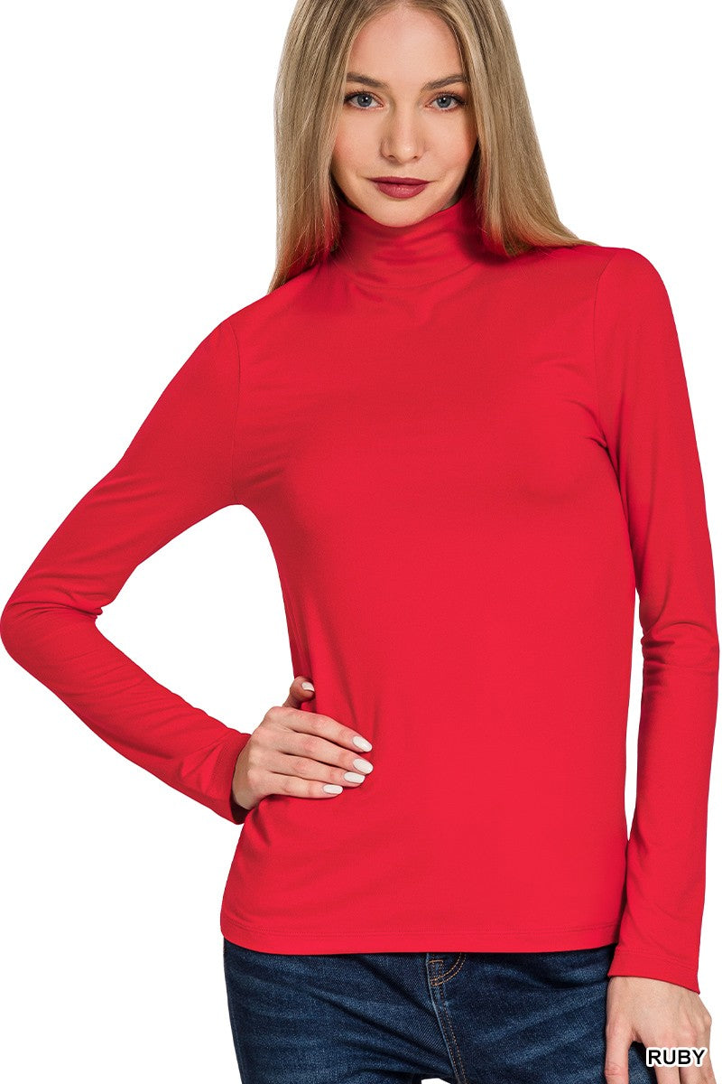 Premium Microfiber Mock Neck Top