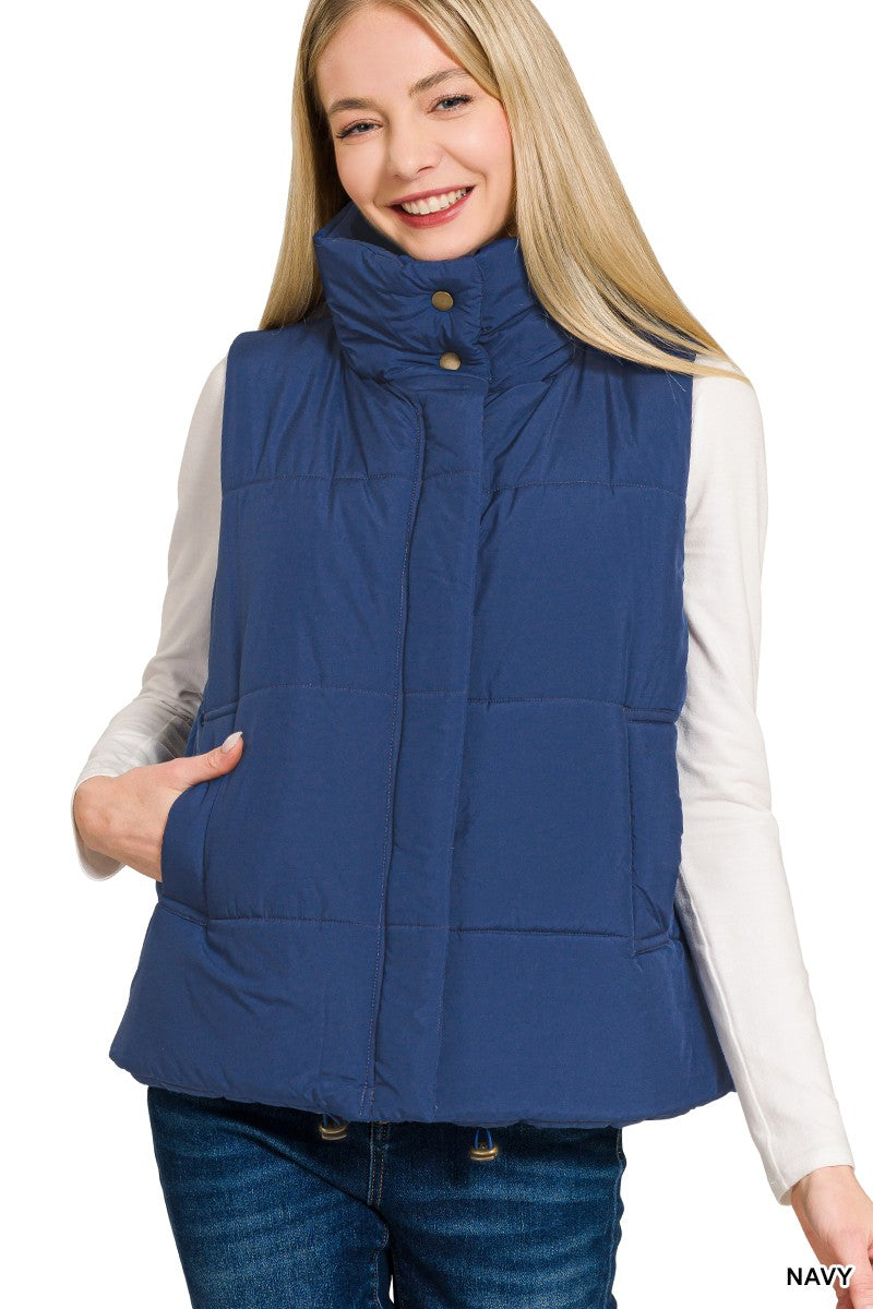 High Neck Puffer Vest