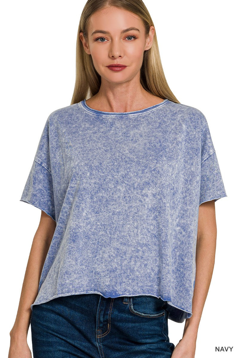 Halo Washed Cotton Short Sleeve Top