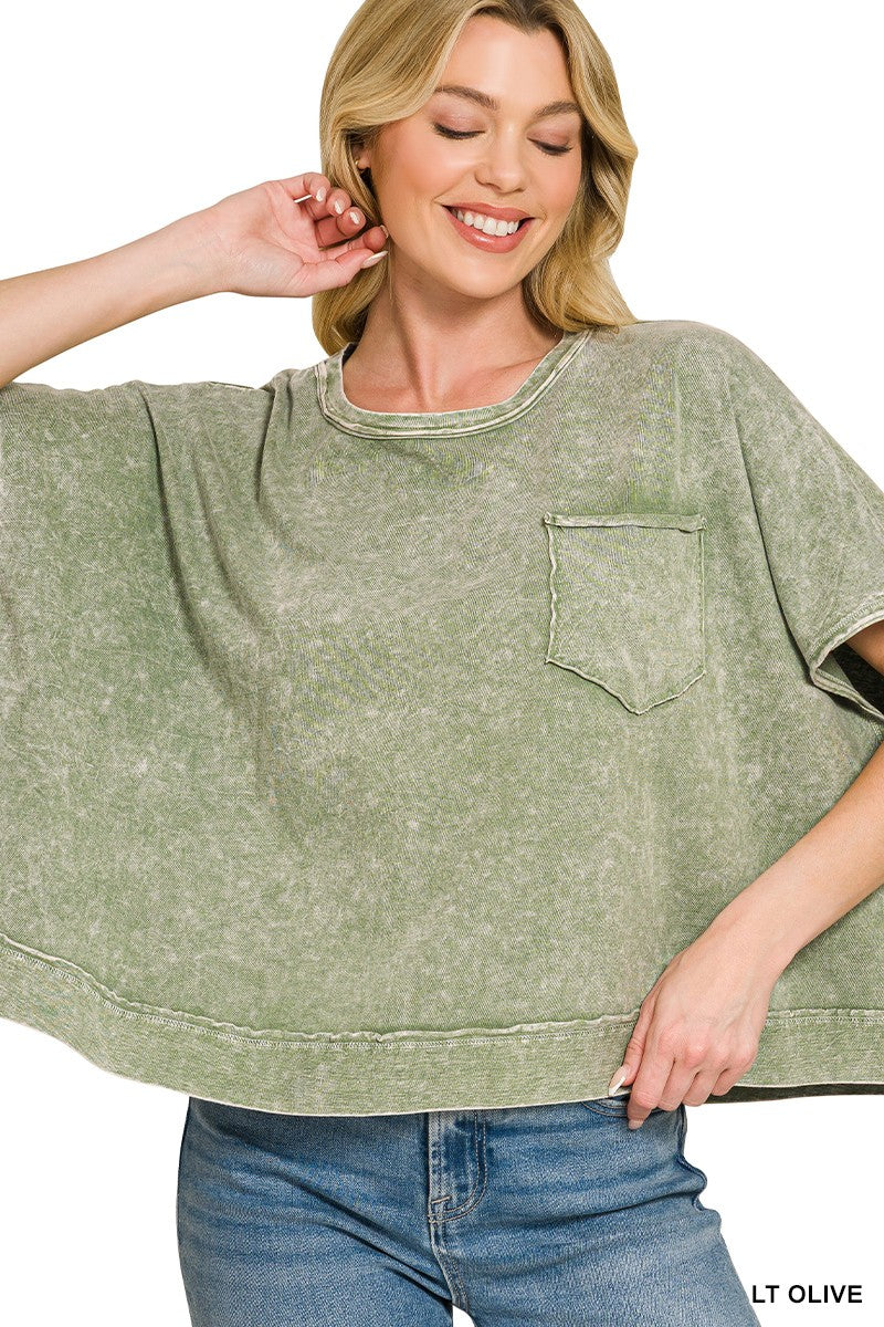 Halo Snow Washed Oversized Top