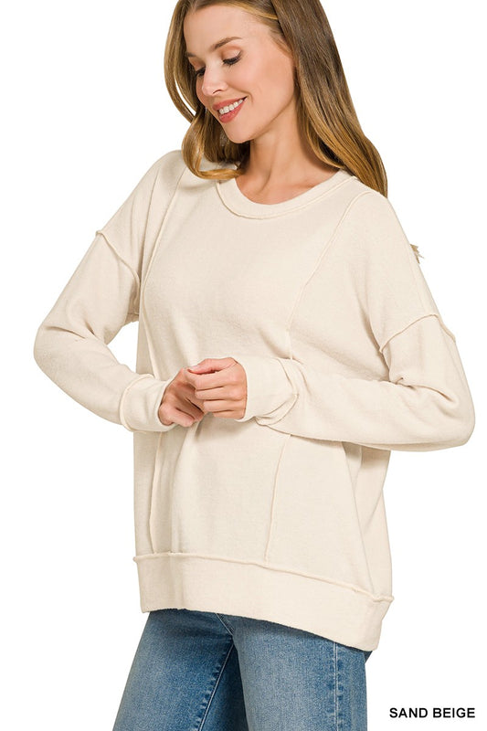 Brushed Hacci Drop Shoulder Sweater