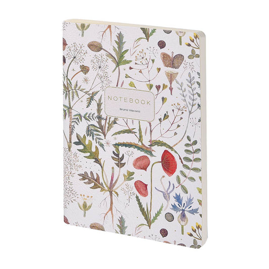Vegan Leather A5 Notebook - Greens and Flowers