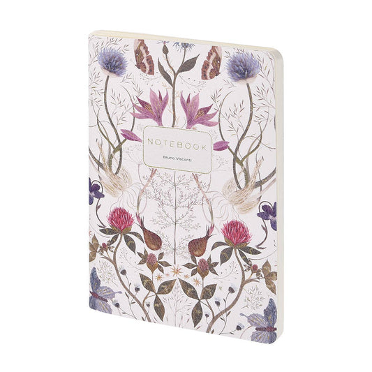 Vegan Leather A5 Notebook - Symmetrical Flora