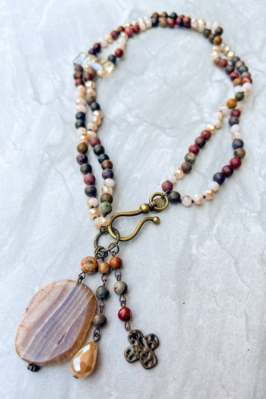 Gizelle Necklace in Jasper Mix