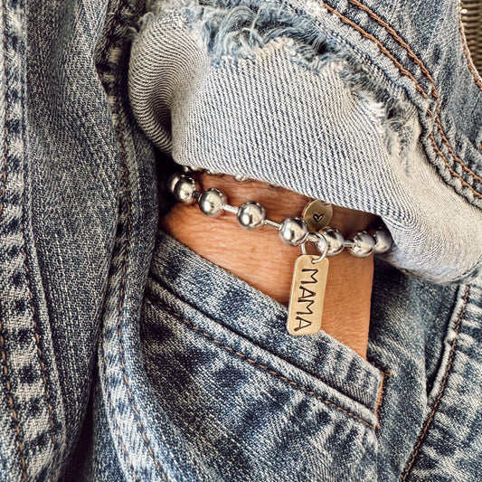 Hand Stamped Mama Tag Bracelet : 7