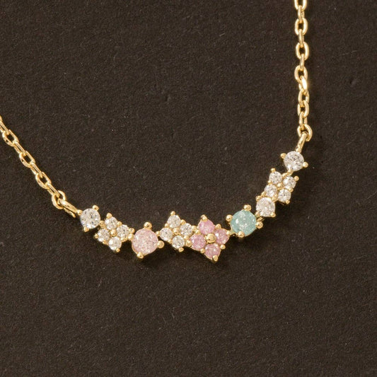 Mini Flower Cz Charm Necklace: G