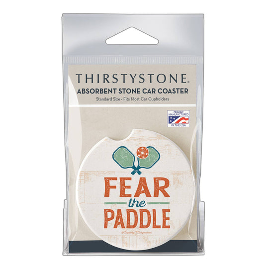 "Fear The Paddle" Absorbent Stone Car Coaster