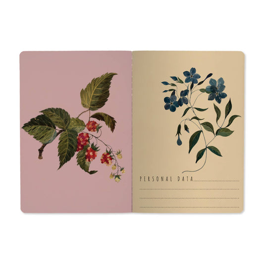 A5 Notebook - Forest Flowers on White