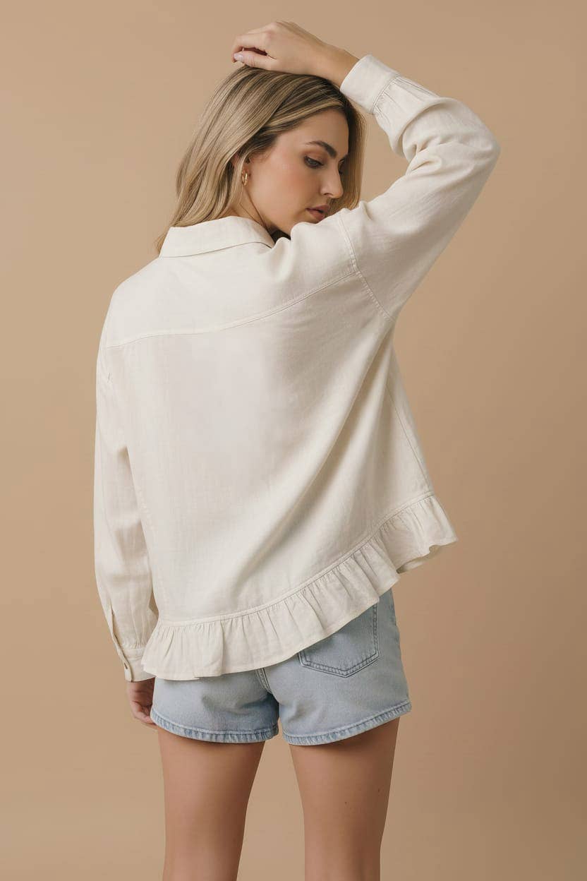 Solid Babydoll Peplum Shirt