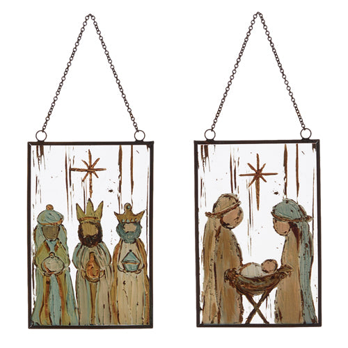 NATIVITY STAINED GLASS ORNAMENT