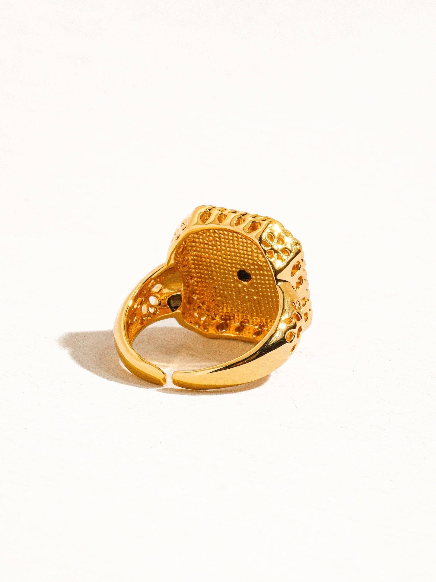 Rouge 18K Gold Red Enamel Vintage Adjustable Ring: Red