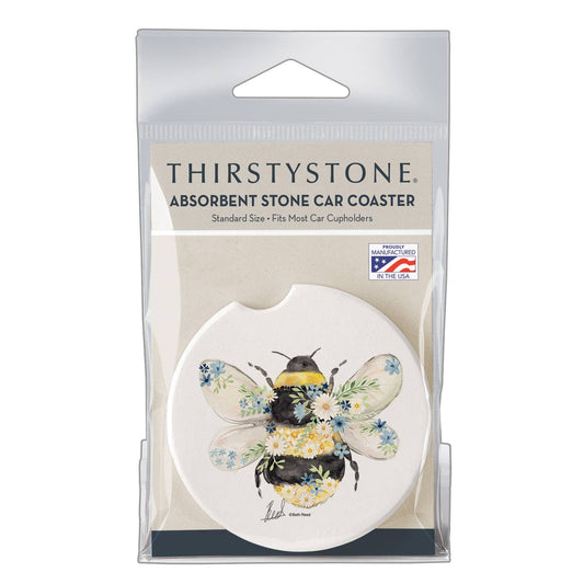 "Beautiful Bee" Absorbent Stone Car Coaster