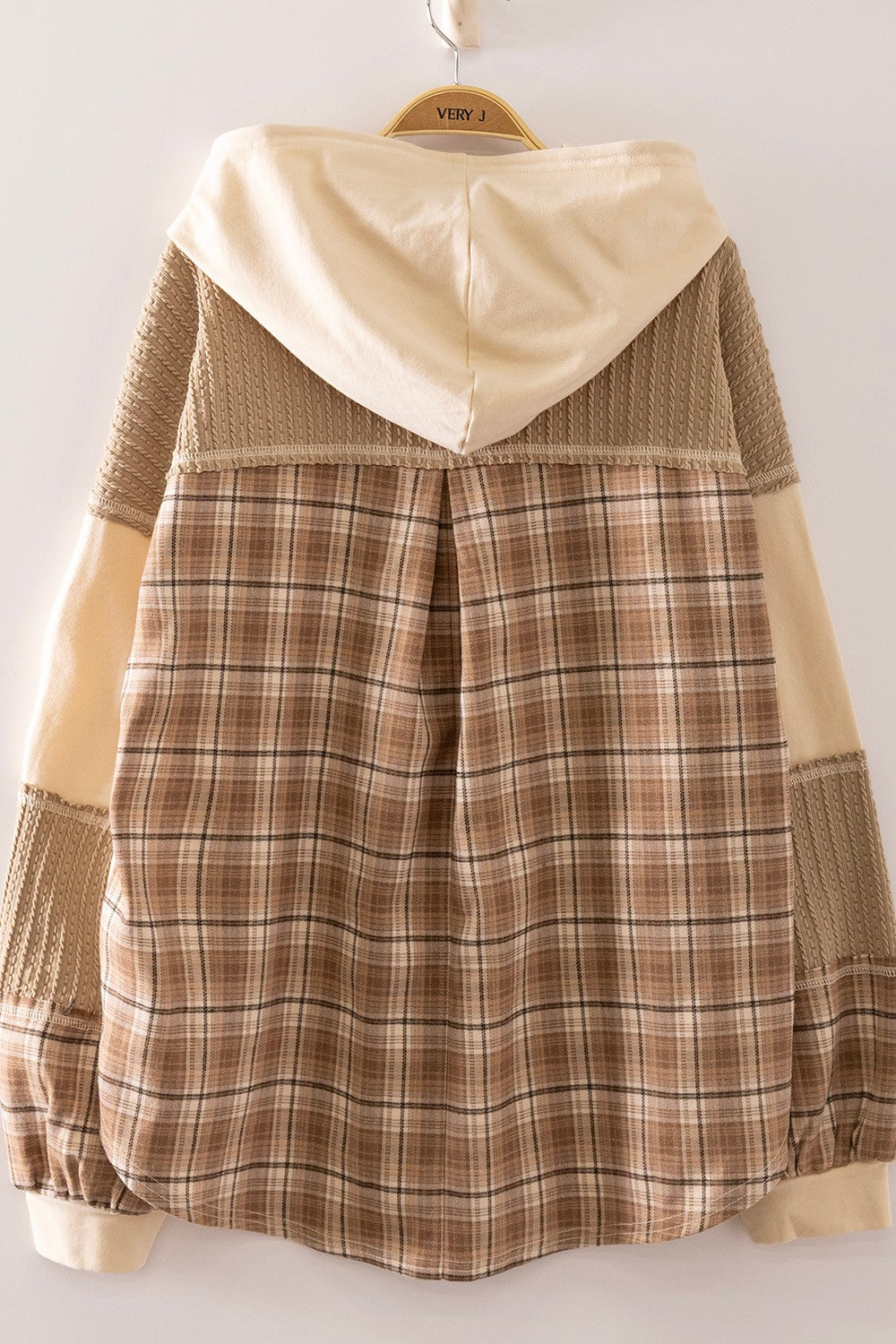 Plaid Contrast Hoodie Pullover