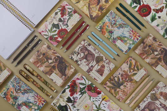 Horizontal Vegan Leather Weekly Planner - Owls