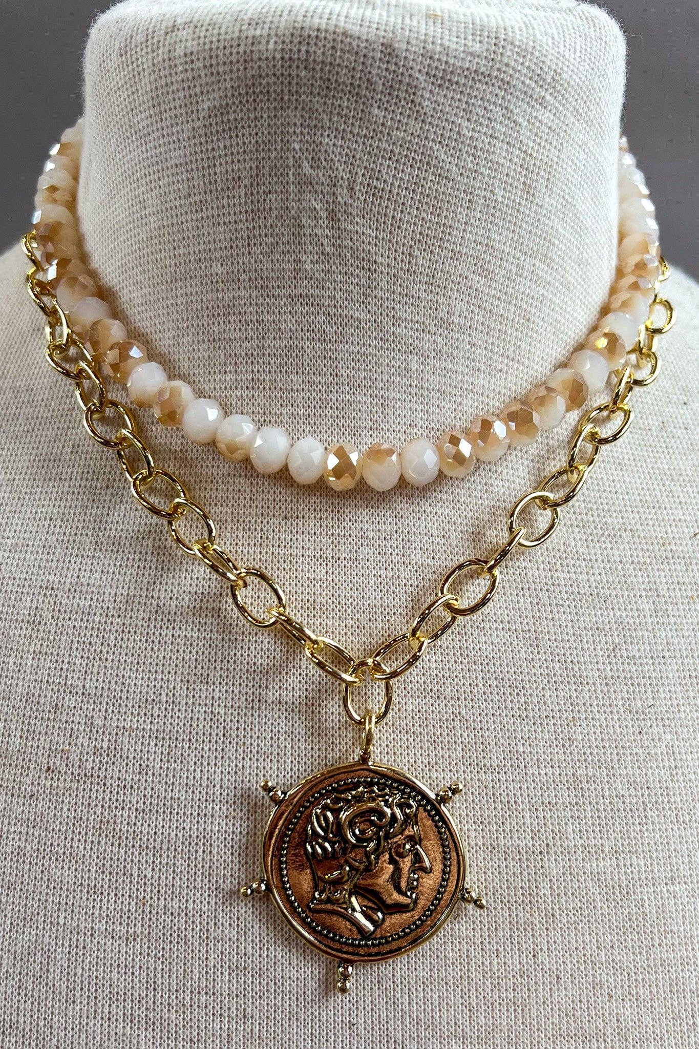 Rosalie Necklace Beige