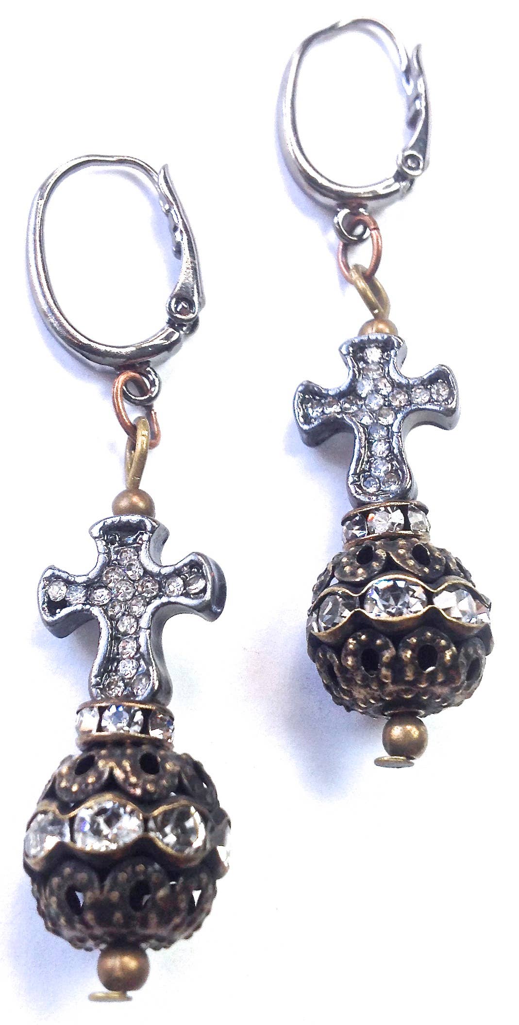 ER-Bling & Rhinestone Ball Dangle Earrings