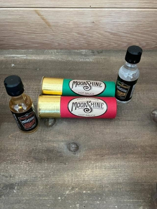 Large Shotgun Shells W/Original & Bourbon Mini Hot Sauce