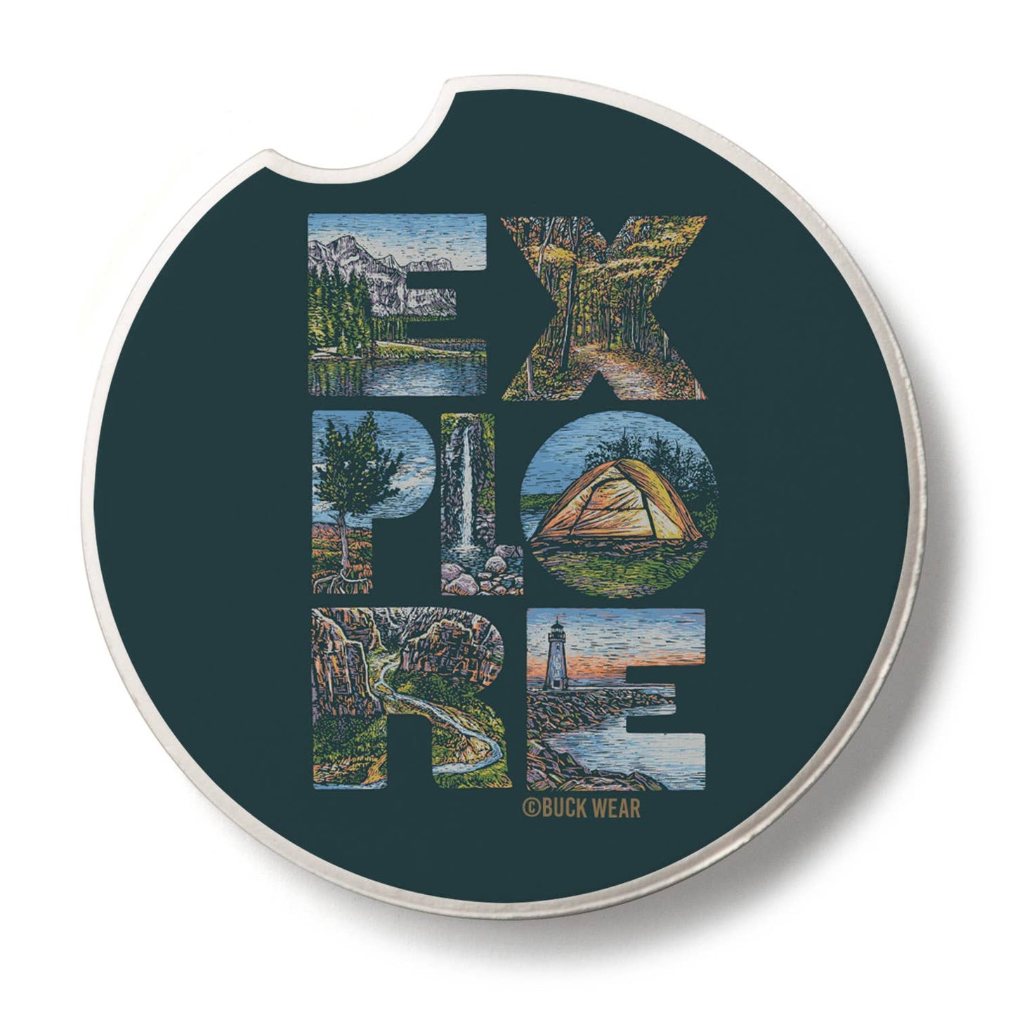 "Explore" Stone Car Coaster