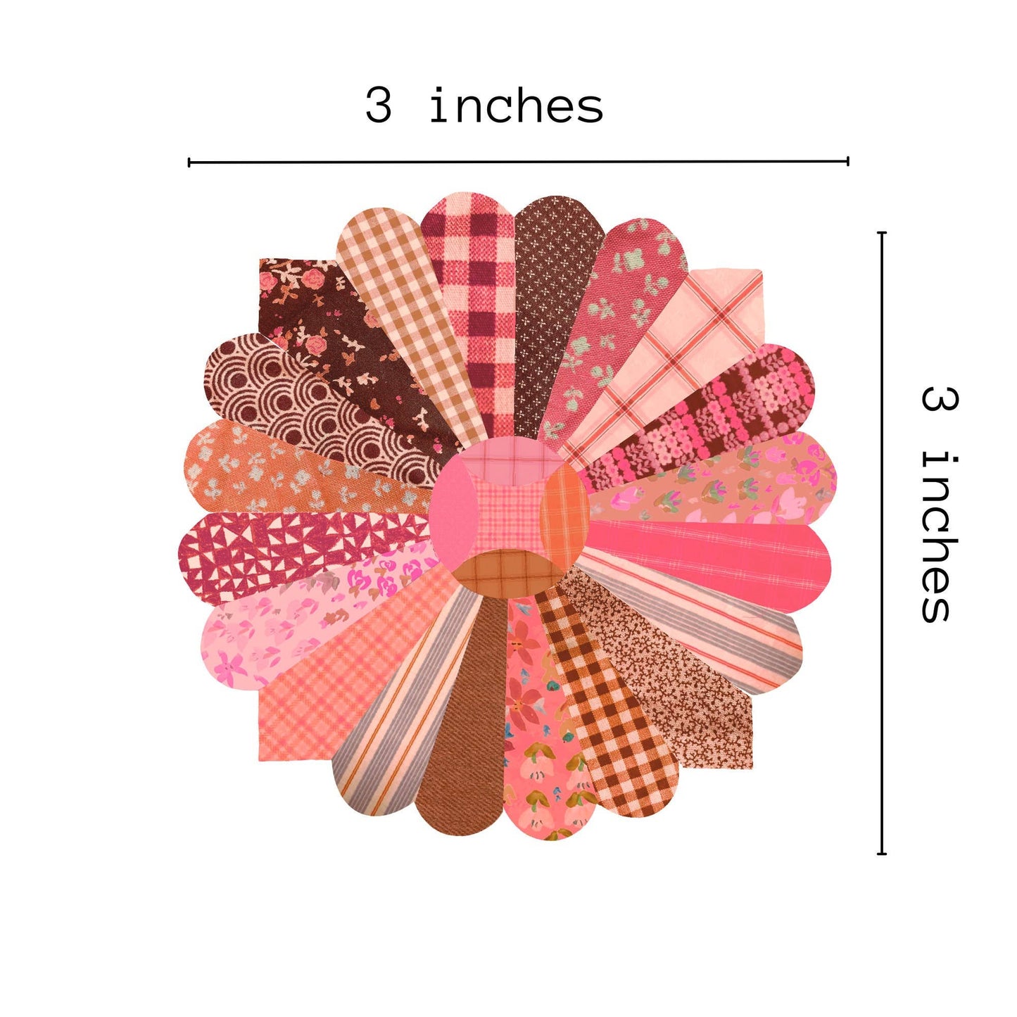 Pink Quilt Flower Vinyl Stickers, Sewing Sticker