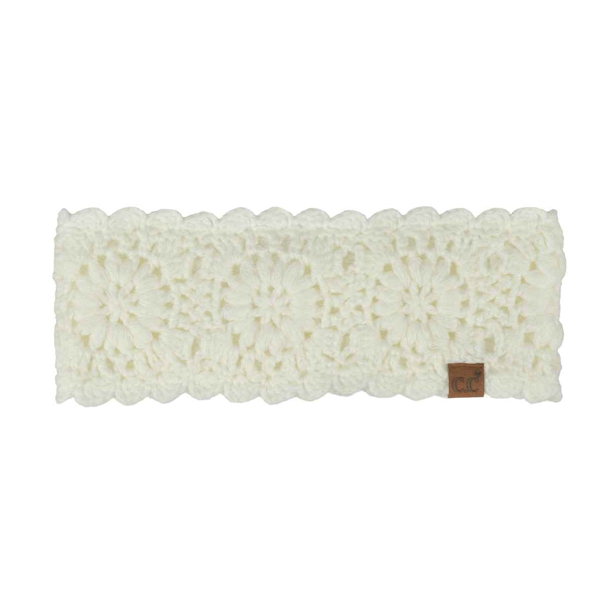 HWE0164 Crochet Head Wrap: Ivory