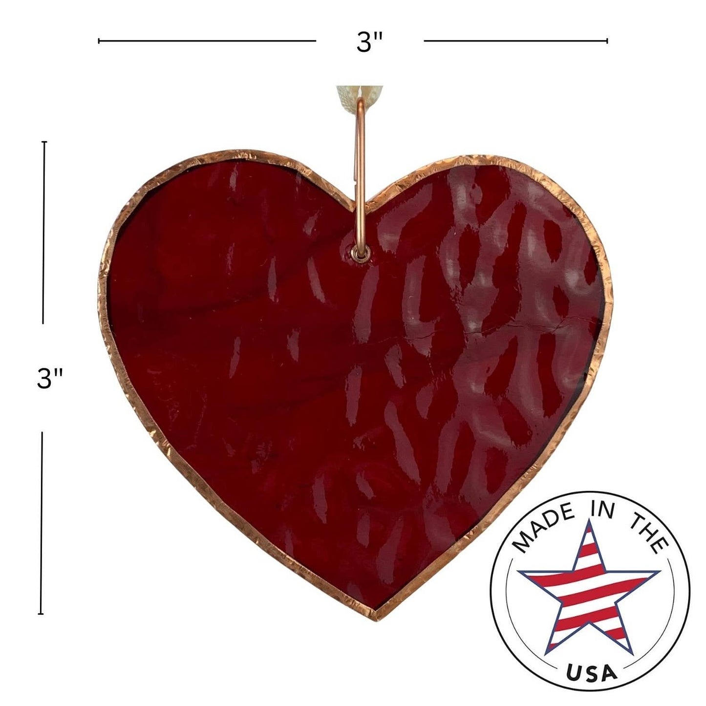 When A Cardinal Sings Memorial Stained Red Glass Heart ornament