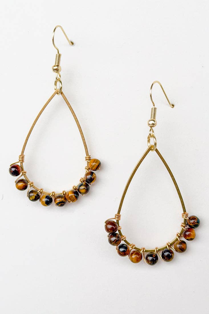 Missy Earrings: Tigers Eye