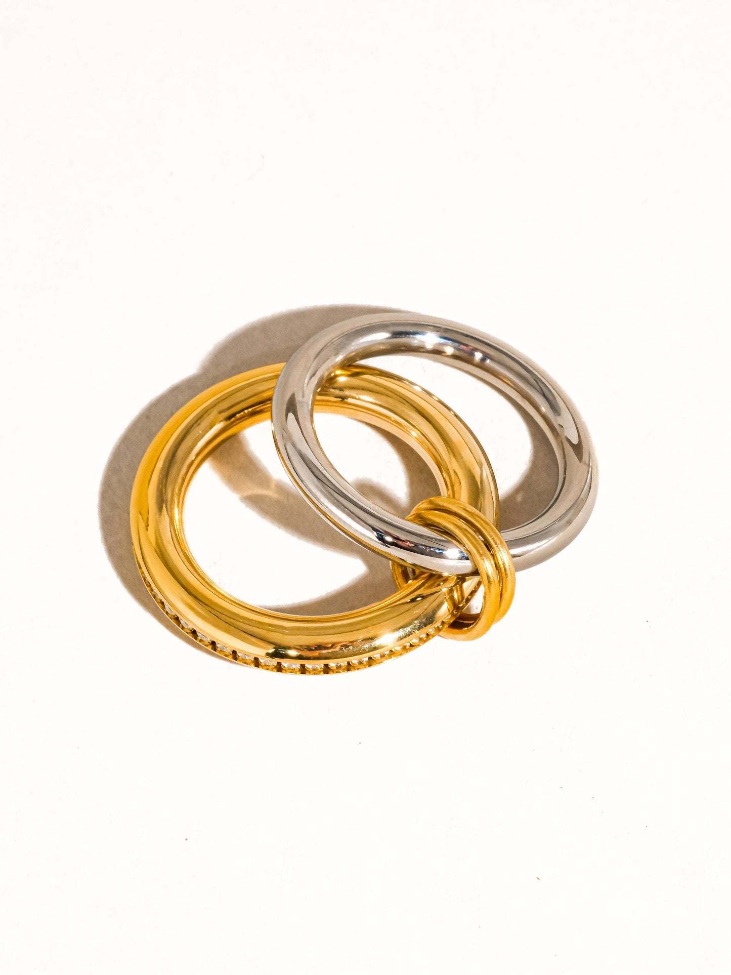 Bayard 18K Gold Non-Tarnish Multi Stack CZ Band Ring: Multi-Colored / 8