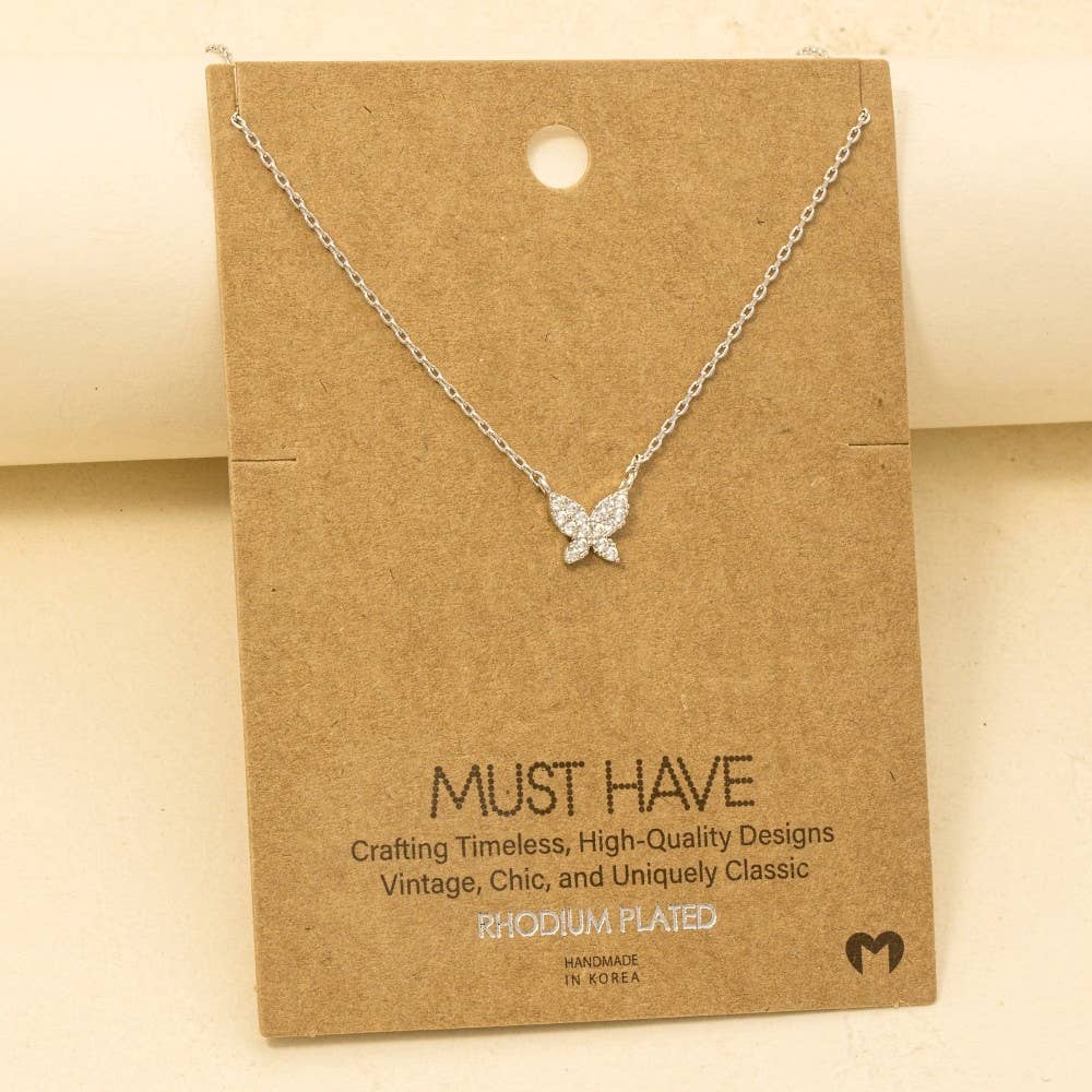 Mini Butterfly Charm Necklace: G