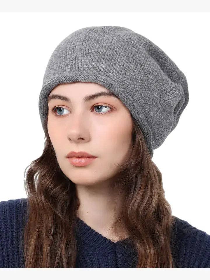 JCH308006 Slouchy Beanie with Adjustable Tie on the Back: Black