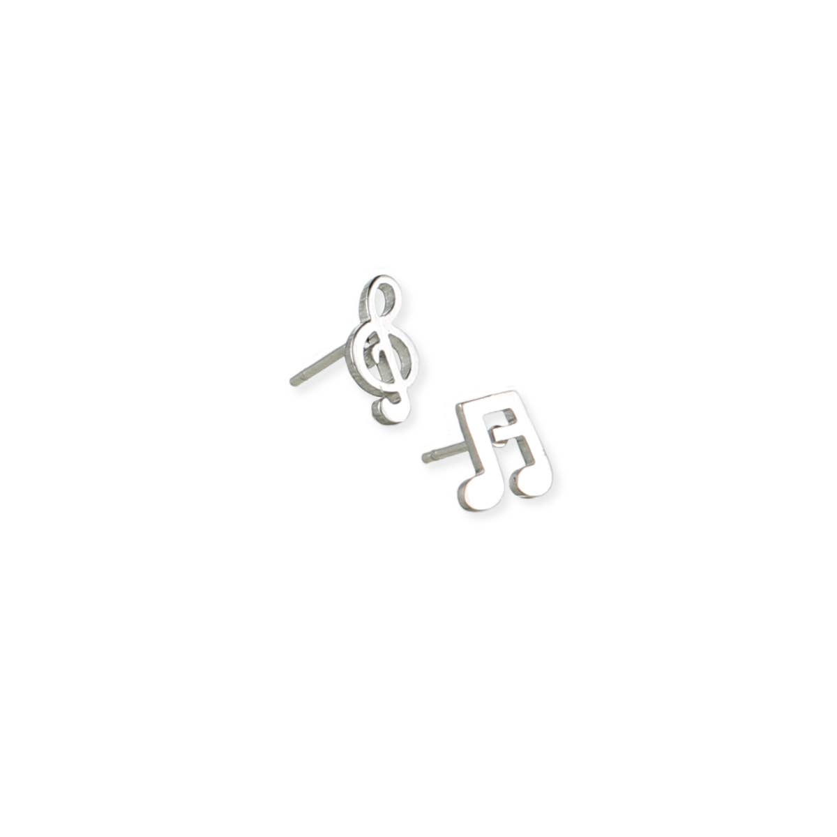 Silver Music Post Earring