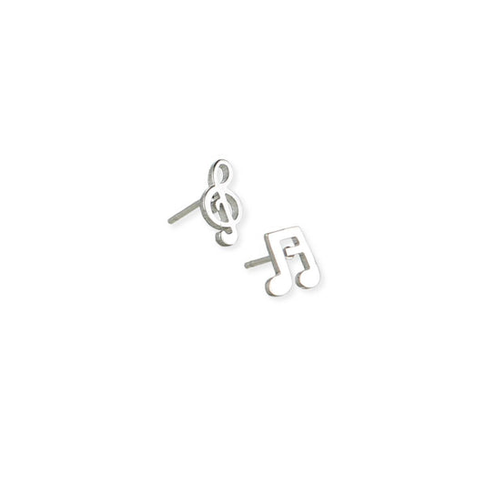 Silver Music Post Earring