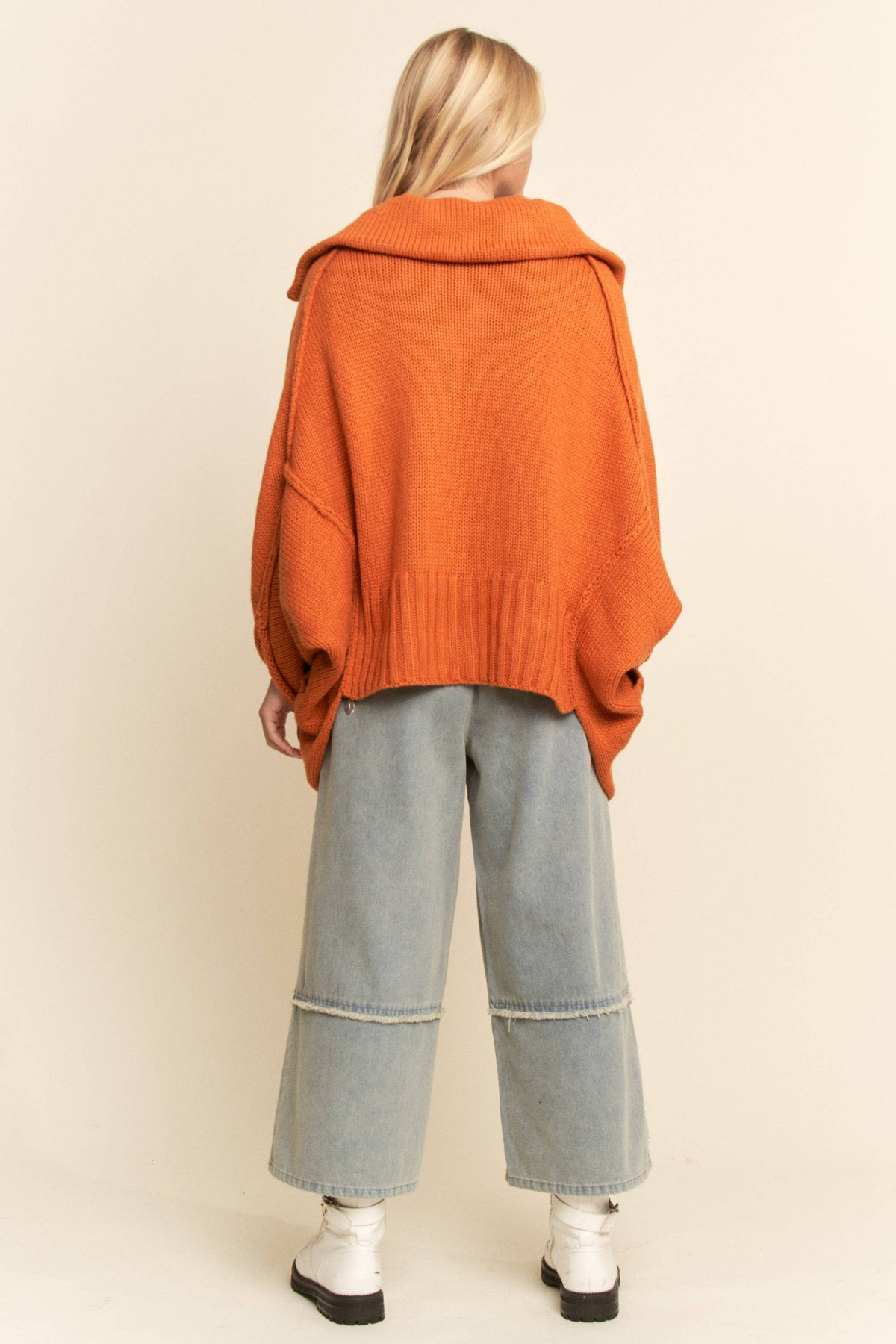 Oversized Cocoon Open Front Knit Cardigan