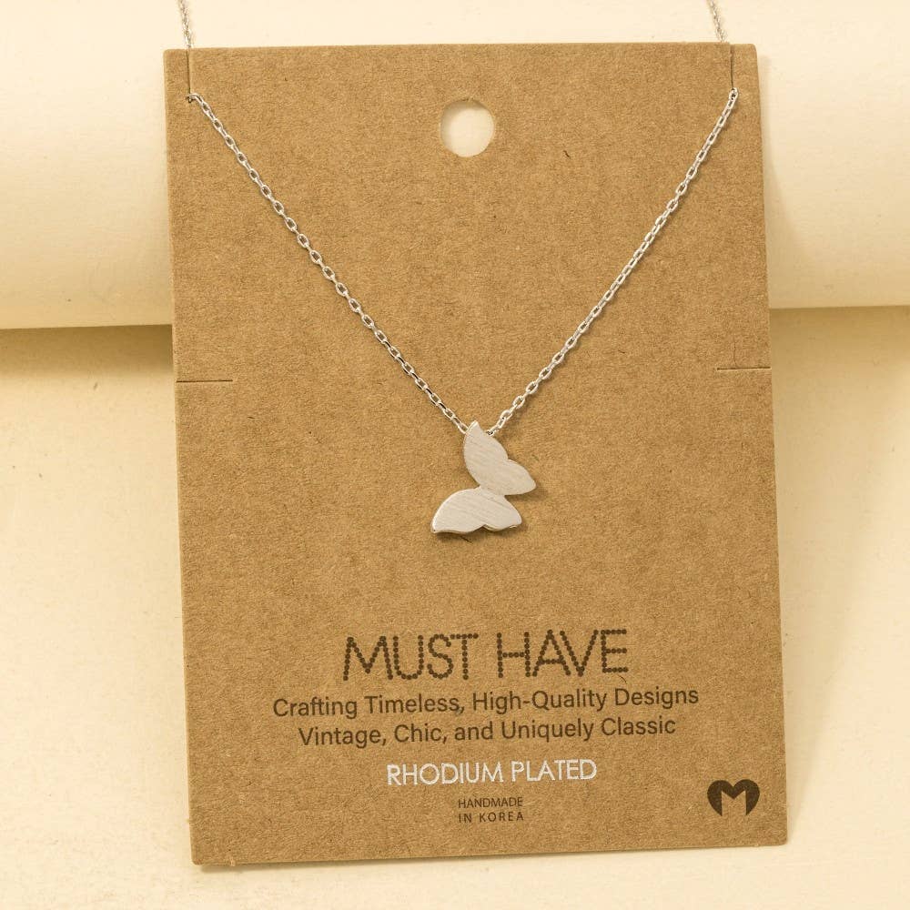 Gold Dipped Mini Butterfly Pendant Necklace: G