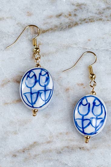 Blue Tulip Earring