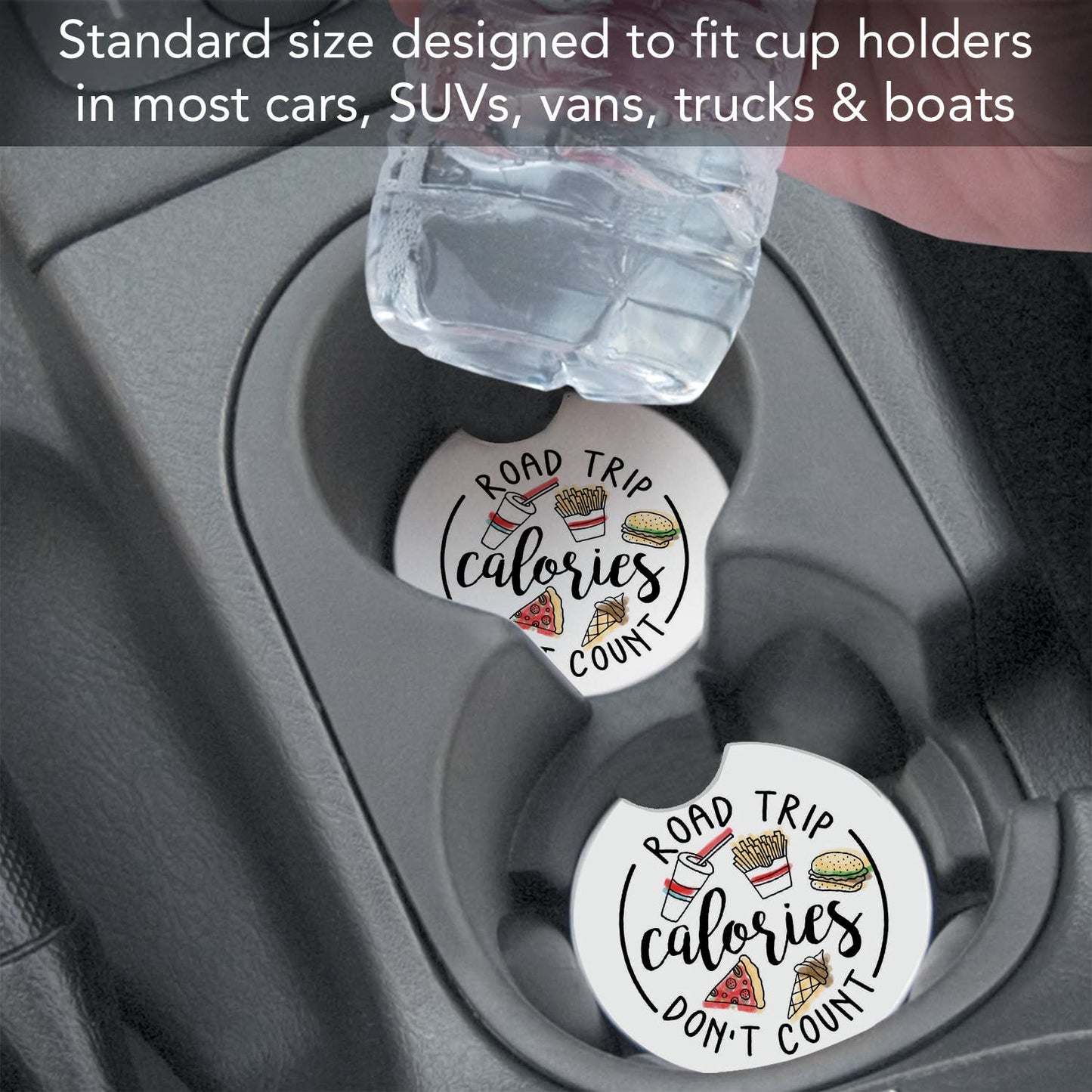 Road Trip Calories Stone Car Coaster-