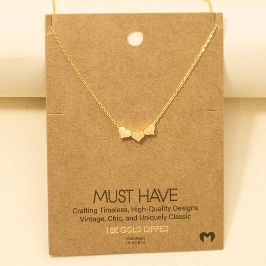 Three Dainty Hearts Necklace: G