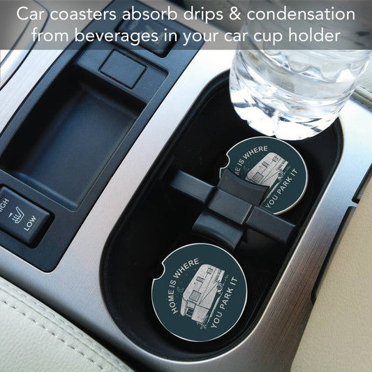 "Park It" Absorbent Stone Car Coaster