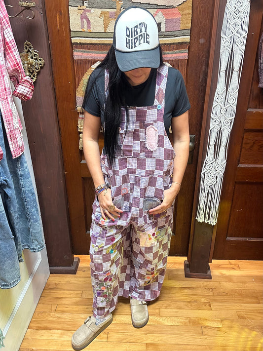 Checkerboard Patchwork Overalls